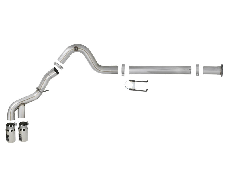 aFe Power 15-16 Ford F250/F350 6.7L Diesel Rebel XD 4in 409 SS DPF-Back Exhaust System - Pol Tips - DTX Performance