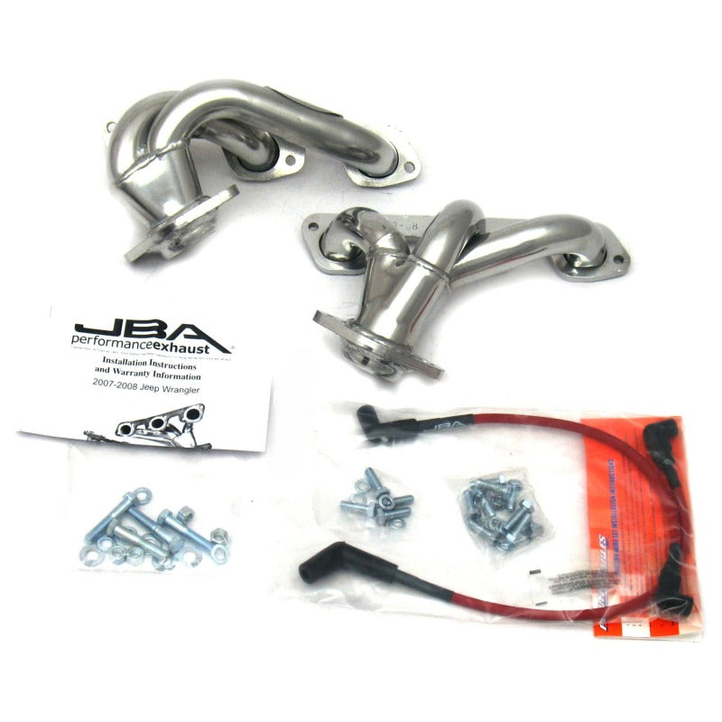 JBA 07-11 Jeep 3.8L V6 1-1/2in Primary Silver Ctd Cat4Ward Header - DTX Performance