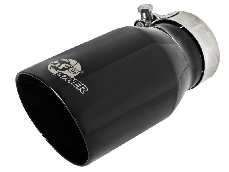 aFe MACH Force-Xp Universal 409 SS Single-Wall Clamp-On Exhaust Tip - Black - DTX Performance