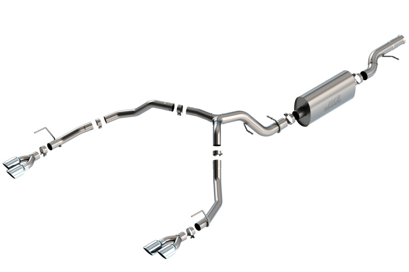 Borla 21-22 Chevrolet Tahoe 6.2L V8 2/4WD 4DR Brushed T-304 Stainless Steel Touring Cat-Back Exhaust - DTX Performance