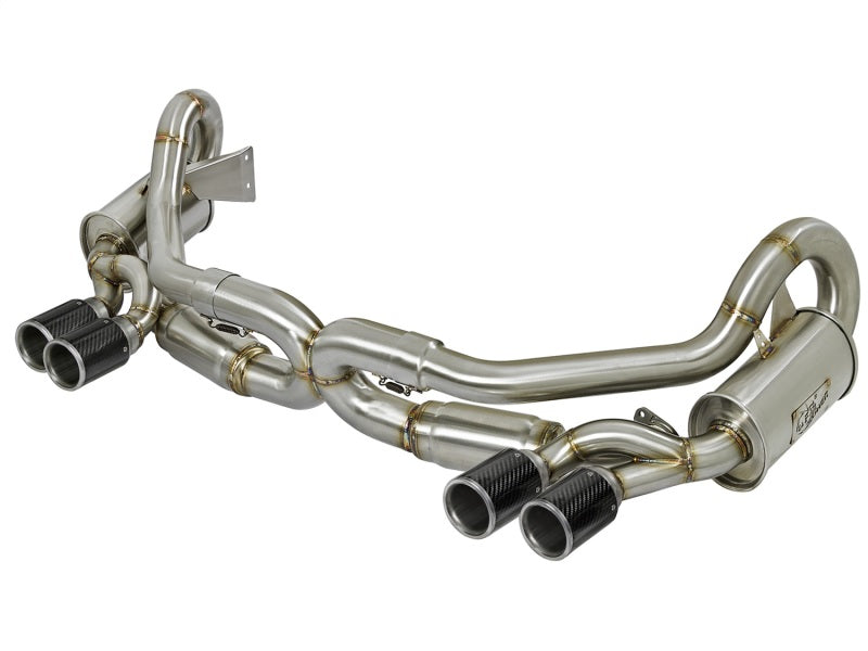 aFe Power Elite SS-304 Carbon Tip Dual Cat Back Exhaust 13-14 Porsche 911 C2S (991) H6-3.8L - DTX Performance