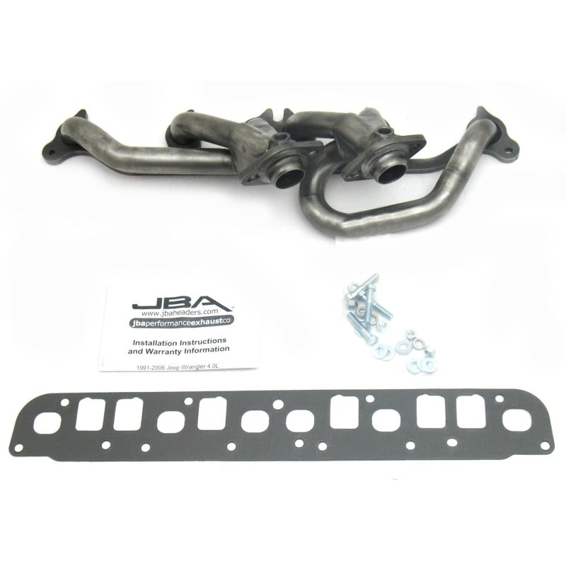 JBA 00-06 Jeep 4.0L 1-1/2in Primary Raw 409SS Cat4Ward Header - DTX Performance