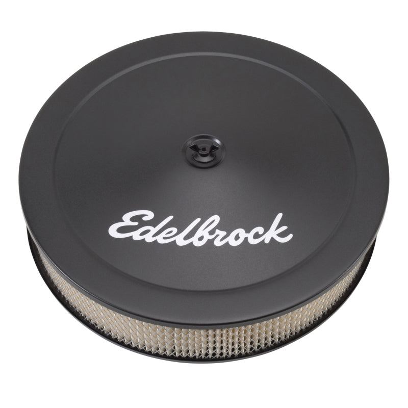 Edelbrock Air Cleaner Pro-Flo Series Round Steel Top Paper Element 14In Dia X 3 75In Dropped Base - DTX Performance