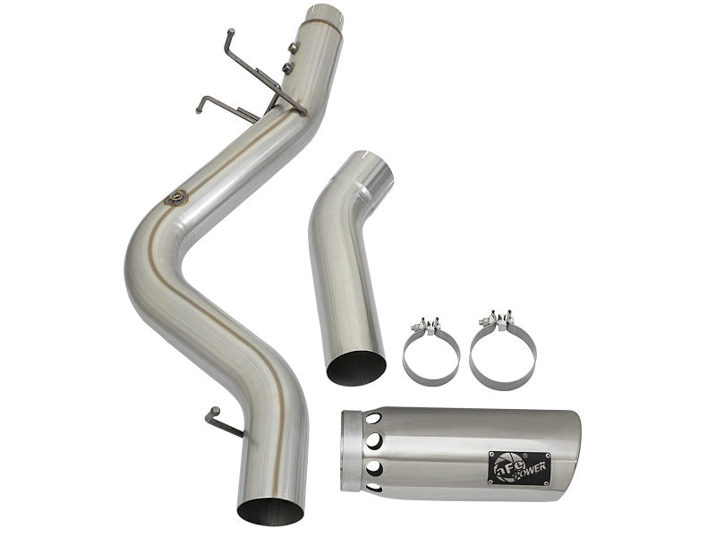 aFe ATLAS 5in DPF-Back Aluminized Steel Exhaust System w/Polished Tips 2017 GM Duramax 6.6L (td) L5P - DTX Performance