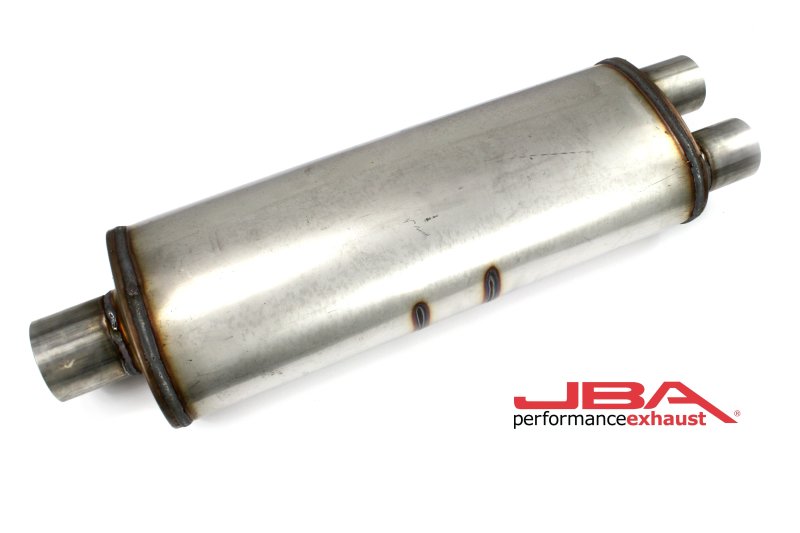 JBA Universal Chambered 304SS Muffler 25x8x5in 3in Center Inlet/2.5in Dual Outlet - DTX Performance