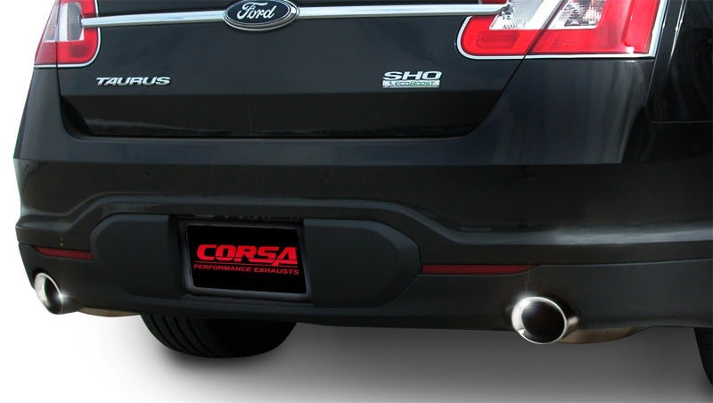 Corsa 10-13 Ford Taurus SHO 3.5L V6 Turbo Polished Sport Cat-Back Exhaust - DTX Performance