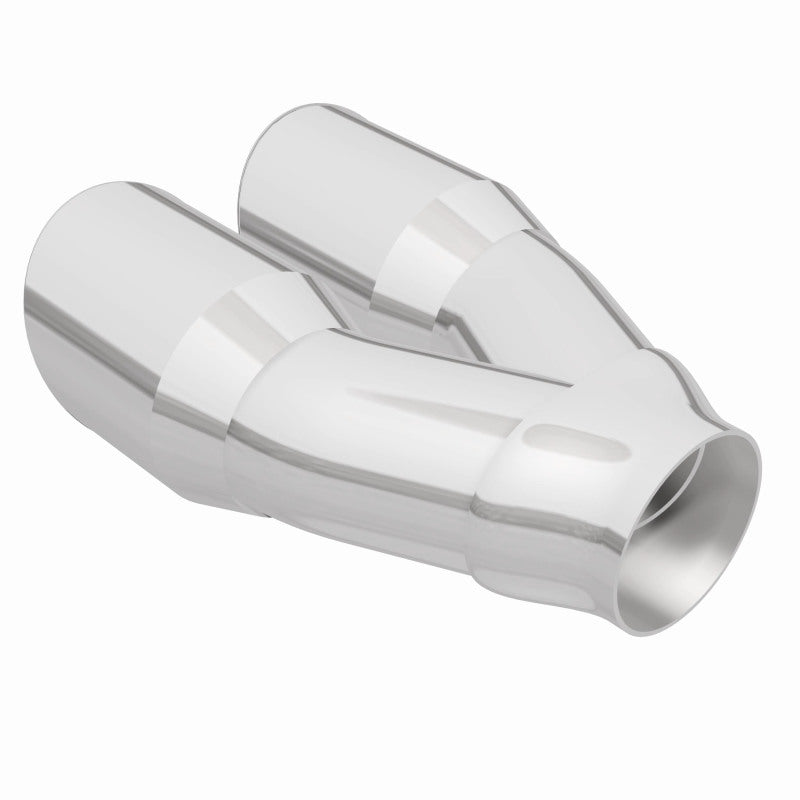 MagnaFlow Double Wall 3in Dual Round Polished Tip 2.25in Inlet - DTX Performance