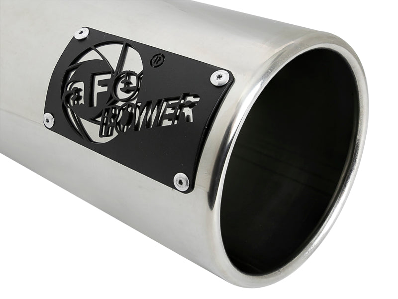 aFe SATURN 4S 4in SS Intercooled Exhaust Tip - Polished 4in In x 5in Out x 12in L Bolt-On - DTX Performance