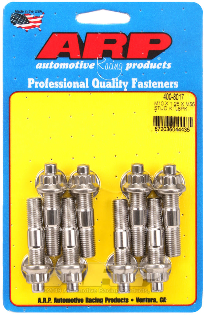 ARP Sport Compact M10 x 1.25 x 55mm Stainless Accessory Studs (8 pack) - DTX Performance