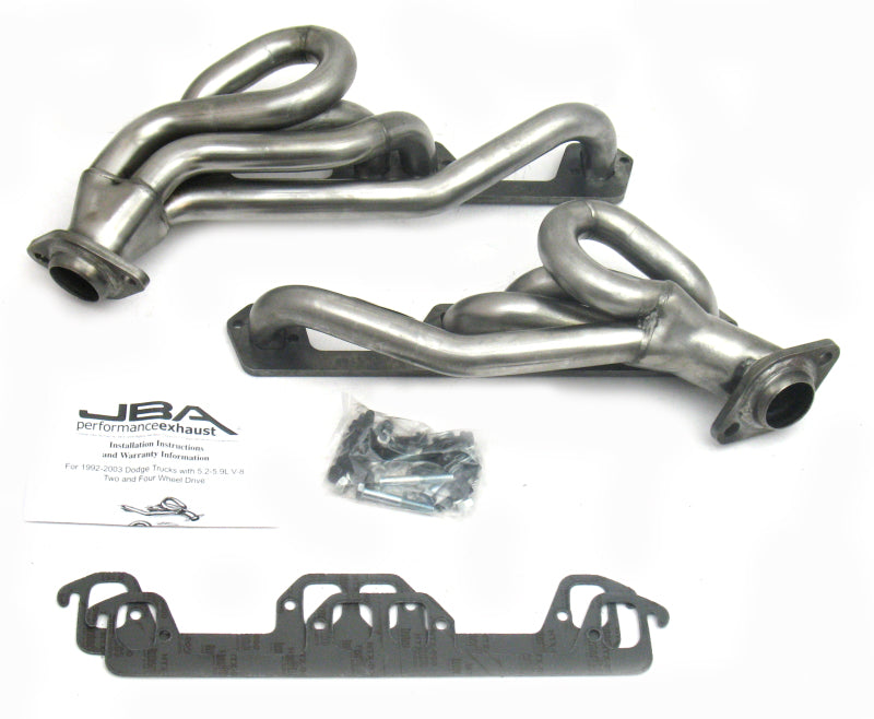 JBA 96-03 Dodge Truck 5.2L/5.9L Magnum 1-1/2in Primary Raw 409SS Cat4Ward Header - DTX Performance