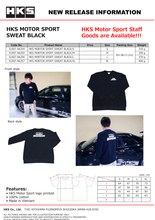 Load image into Gallery viewer, HKS MOTORSPORT SWEATSHIRT BLACK S - DTX Performance