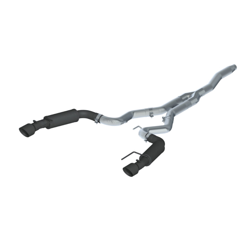 MBRP 15-19 Ford Mustang EcoBoost 2.3L Black 3in Cat Back Dual Split Rear Exit (Race Version) - DTX Performance