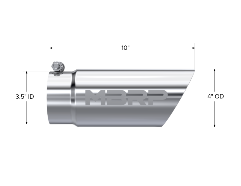 MBRP Universal Tip 3in O.D. Dual Wall Angled 4 inlet 10 length - DTX Performance