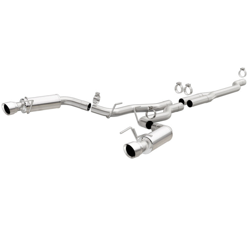 MagnaFlow Cat Back, SS, 2.5in, Competition, Dual Split Polish 4.5in Tips 2015 Ford Mustang Ecoboost - DTX Performance