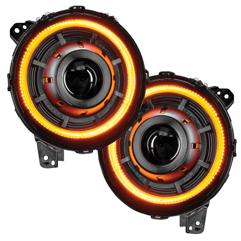 Oracle Jeep JL/Gladiator JT Oculus Switchback Bi-LED Projector Headlights - Amber/White Switchback - DTX Performance