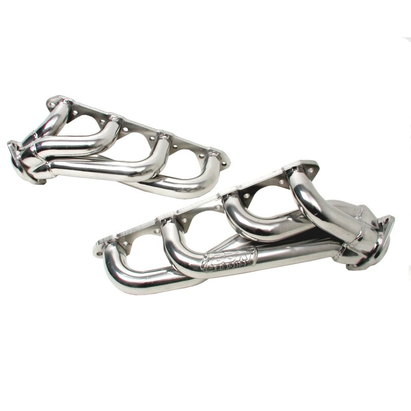 BBK 79-93 Mustang 351 Swap Shorty Unequal Length Exhaust Headers - 1-5/8 Silver Ceramic - DTX Performance