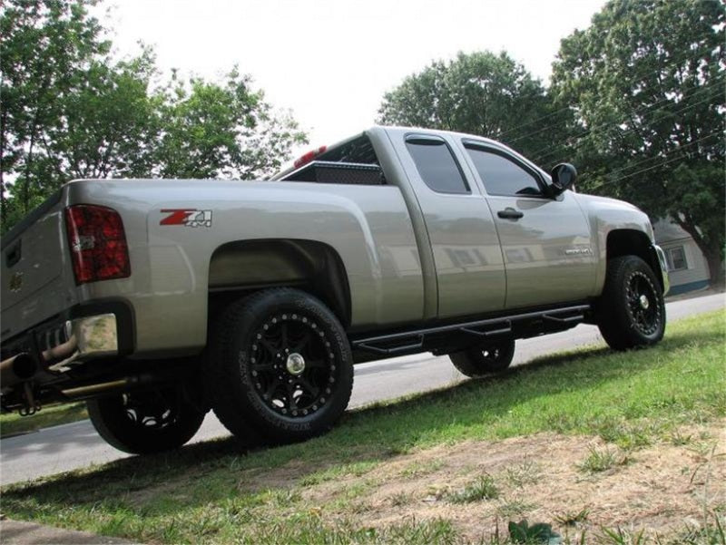 N-Fab Nerf Step 07-13 Chevy-GMC 2500/3500 Ext. Cab 6.5ft Bed - Gloss Black - Bed Access - 3in - DTX Performance