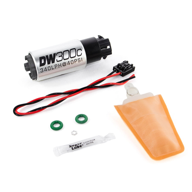 DeatschWerks 340lph DW300C Compact Fuel Pump w/ 04+ Lotus Elise/Exige Set Up Kit (w/ Mounting Clips) - DTX Performance