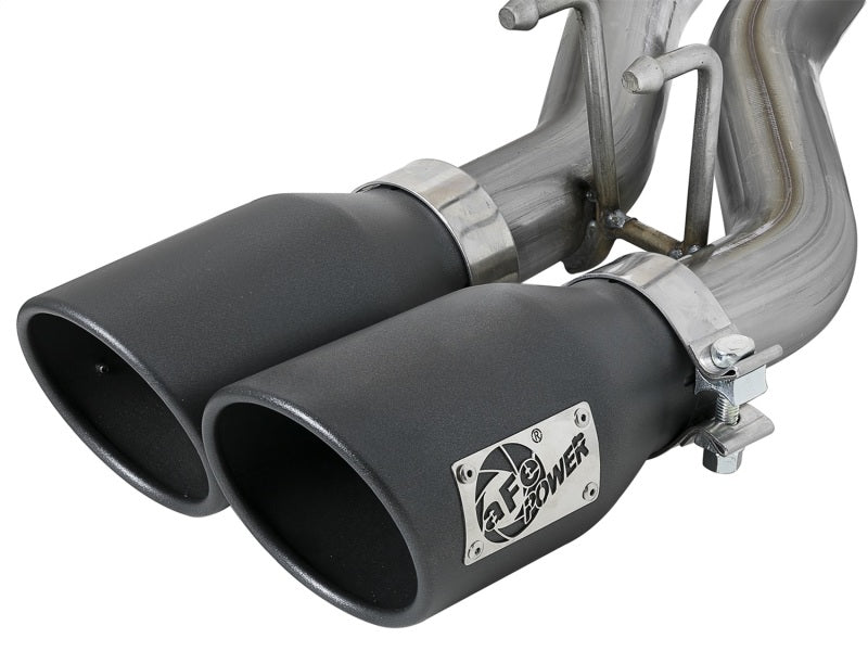 aFe Rebel Series Cat-Back 2.5in Dual Center Exit SS Exhaust w/ Black Tips 07-14 Jeep Wrangler V6 - DTX Performance