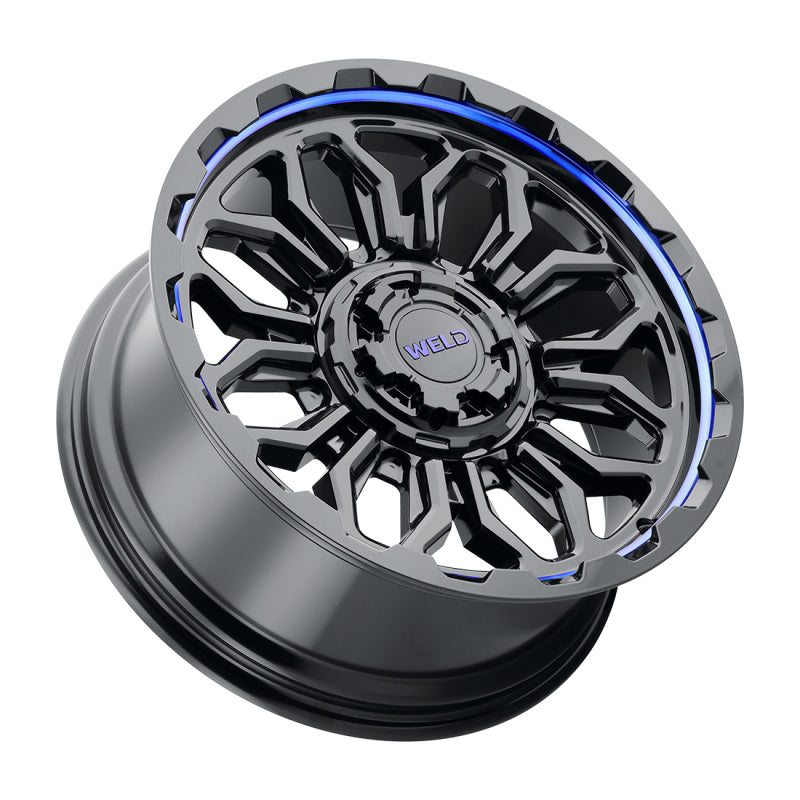 Weld Off-Road W170 20X12 Flare 6X135 6X139.7 ET-44 BS4.75 Gloss Black MIL Blu 106.1 - DTX Performance