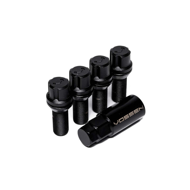 Vossen 28mm Lock Bolt - 14x1.25 - 17mm Hex - Cone Seat - Black (Set of 4) - DTX Performance