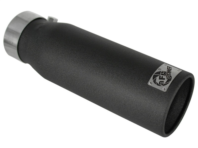 aFe MACHForce XP Exhausts Tips SS-304 EXH Tip 3in x 4Out x 12L Bolt-On (blk) - DTX Performance