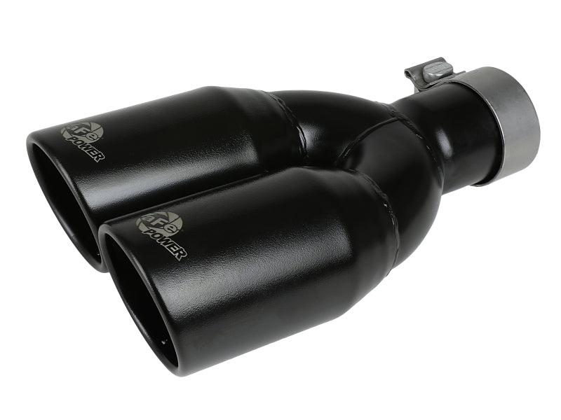 MACH Force-Xp 409 Stainless Steel Clamp-on Exhaust Tip 2.5in Inlet 3.5in Outlet - Black - DTX Performance