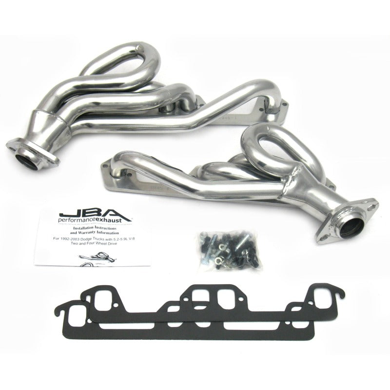 JBA 96-03 Dodge Truck 5.2L/5.9L Magnum 1-1/2in Primary Silver Ctd Cat4Ward Header - DTX Performance