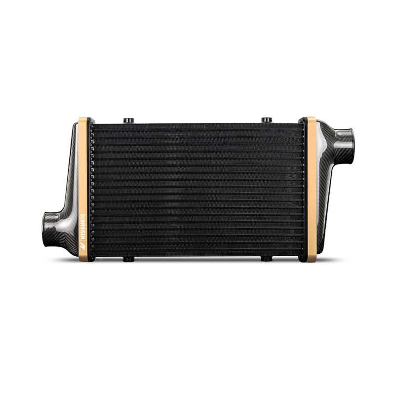 Mishimoto Universal Carbon Fiber Intercooler - Gloss Tanks - 450mm Black Core - S-Flow - DG V-Band - DTX Performance