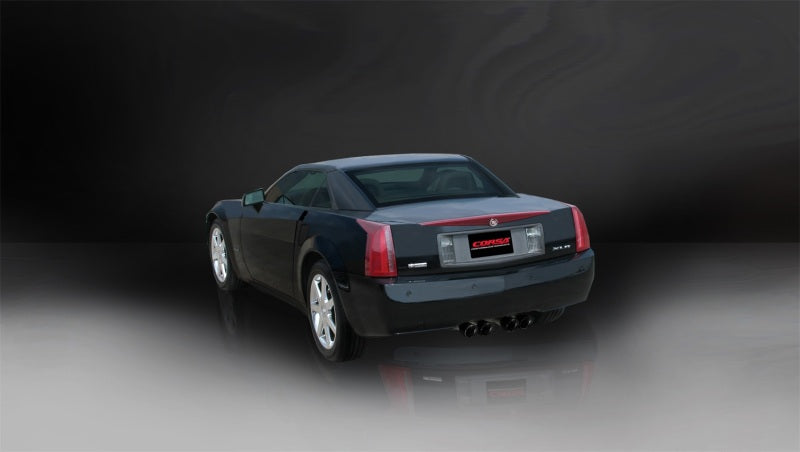 Corsa 04-08 Cadillac XLR 4.6L 25in Cat-Back Dual Rear w Twin 35in Black Pro-Series Tips - DTX Performance