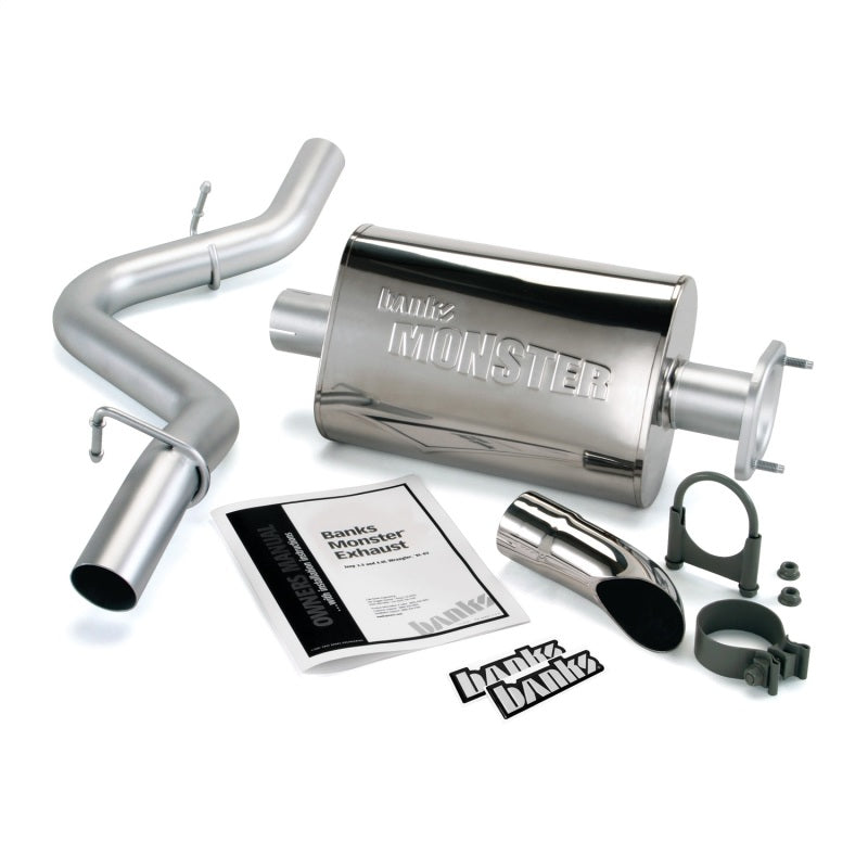 Banks Power 91-95 Jeep 4.0L Wrangler Monster Exhaust System - SS Single Exhaust w/ Chrome Tip - DTX Performance