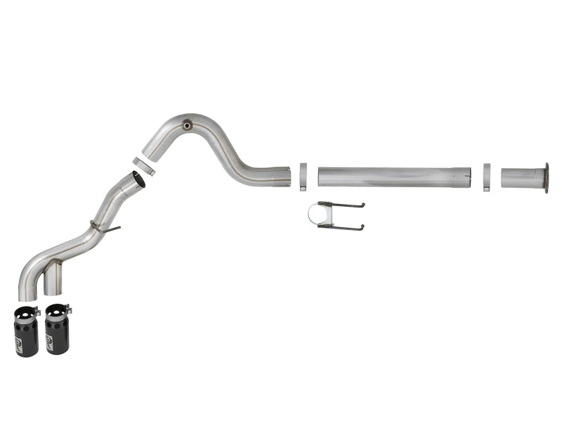 aFe Power 15-16 Ford F250/F350 6.7L Diesel Rebel XD 4in 409 SS DPF-Back Exhaust System - Black Tips - DTX Performance