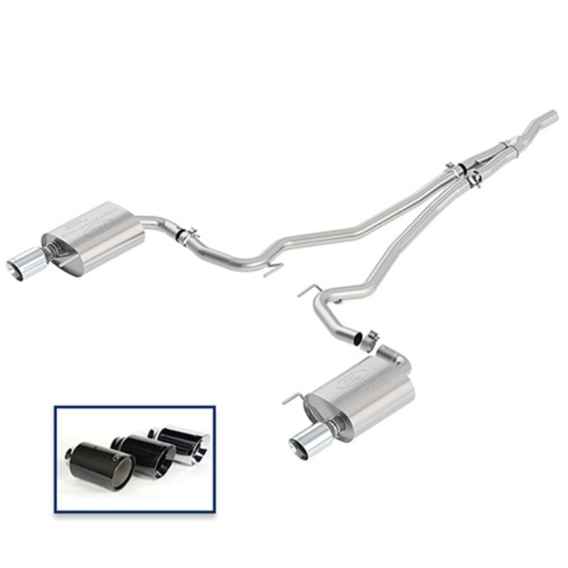 Ford Racing 2018 Mustang 2.3L Ecoboost Cat-Back Touring Exhaust System w/Chrome Tips - DTX Performance