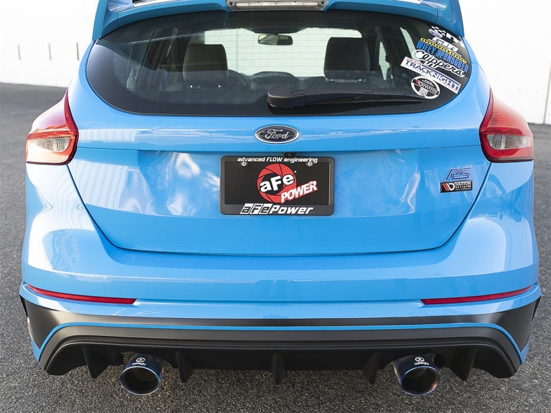 aFe Takeda 3in 304 SS Cat-Back Exhaust System w/ Blue Flame Tip 16-18 Ford Focus RS I4-2.3L (t) - DTX Performance