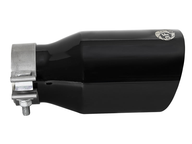 aFe MACH Force-Xp Univ 304 SS Double-Wall Clamp-On Exhaust Tip - Black - 3in Inlet - 4.5in Outlet - DTX Performance