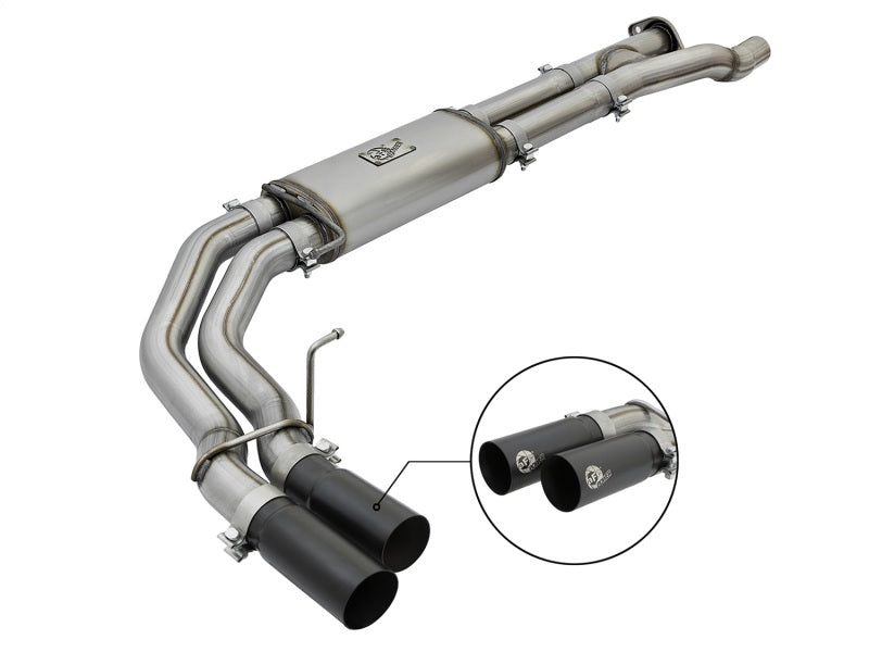 aFe POWER Rebel Series 3in 409 SS Cat Back Exhaust w/ Black Tips 17 Ford F-150 Raptor V6-3.5L - DTX Performance