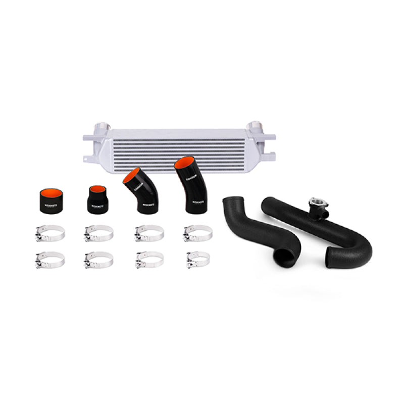 Mishimoto 2015 Ford Mustang EcoBoost Performance Intercooler Kit - Silver Core Wrinkle Black Pipes - DTX Performance