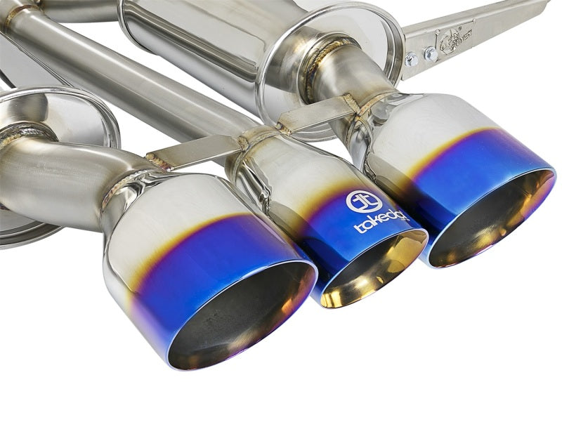 aFe Takeda 3in 304 SS Cat-Back Exhaust w/ Blue Flame Tips 2017+ Honda Civic Type R I4 2.0L (t) - DTX Performance