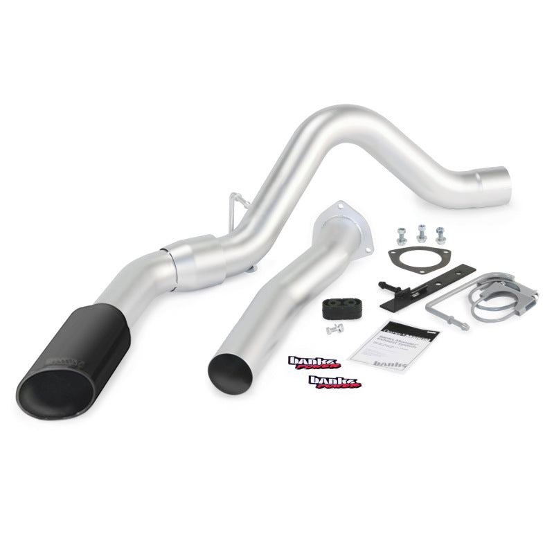 Banks Power 07-10 Chev 6.6L LMM ECSB-CCLB Monster Exhaust System - SS Single Exhaust w/ Black Tip - DTX Performance