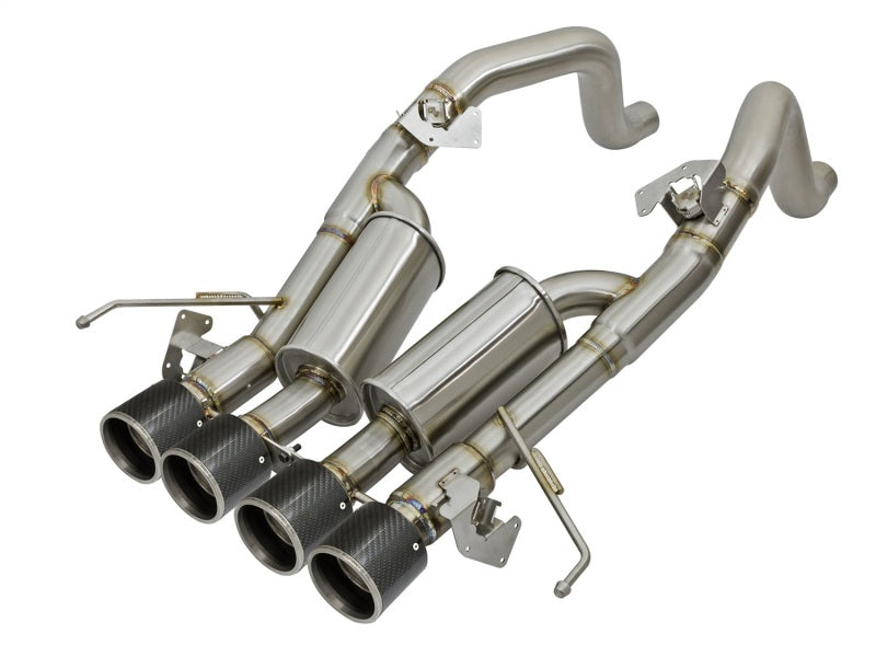 aFe MACHForce XP 3in -2 1/2in Axle Back SS Exhaust w/Carbon Fiber Tips 14-17 Chevy Corvette V8 6.2L - DTX Performance