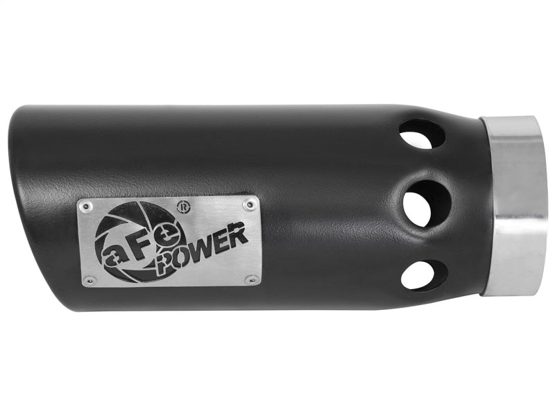 aFe Power Intercooled Tip Stainless Steel - Black 4in In x 5in Out x 12in L Clamp-On - DTX Performance