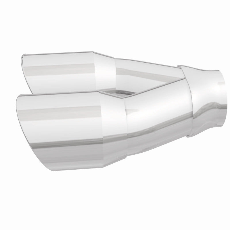 MagnaFlow Double Wall 3in Dual Round Polished Tip 2.25in Inlet - DTX Performance