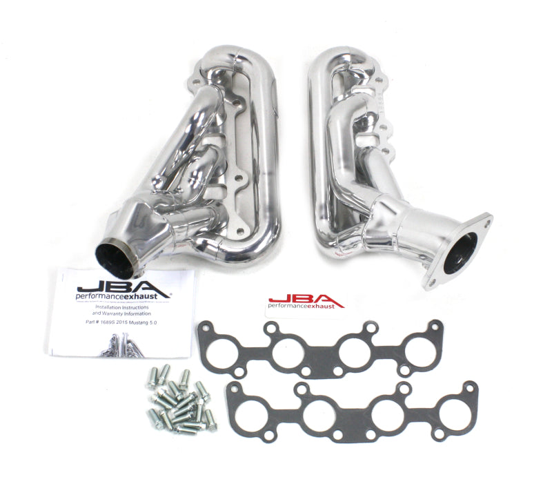 JBA 15-20 Ford Mustang 5.0L 1-3/4in Stainless Steel Silver Ceramic Shorty Header - DTX Performance