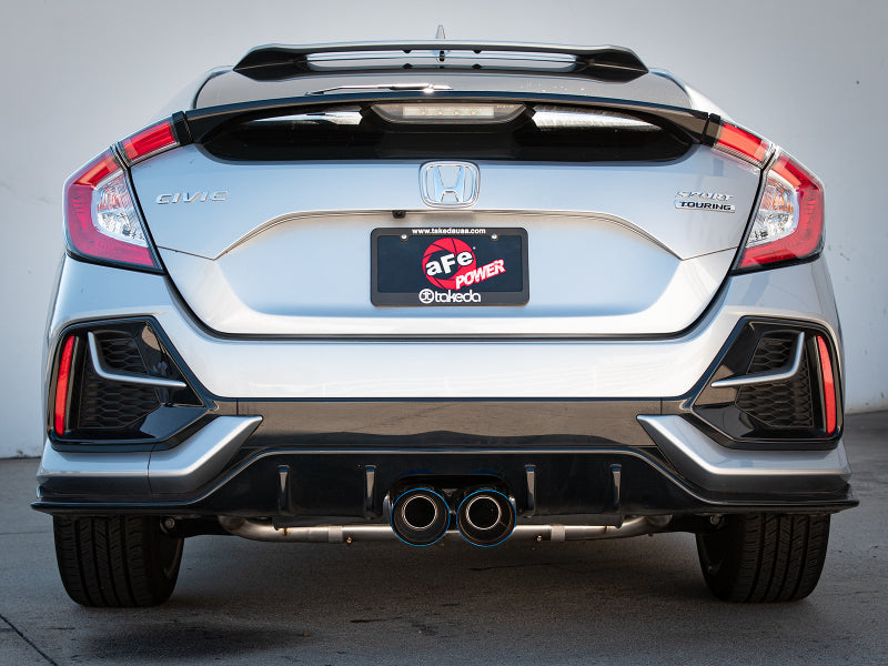 aFe Takeda 3in 304 SS Cat-Back Exhaust System w/Blue Flame Tips 17-20 Honda Civic Sport L4-1.5L (t) - DTX Performance