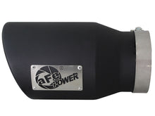 Load image into Gallery viewer, aFe MACHForce XP 5in 304 Stainless Steel Exhaust Tip 5 In x 7 Out x 12L in Bolt On Right - Black - DTX Performance