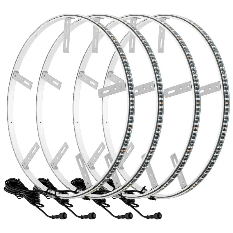 Oracle LED Illuminated Wheel Rings - Double LED - White - DTX Performance