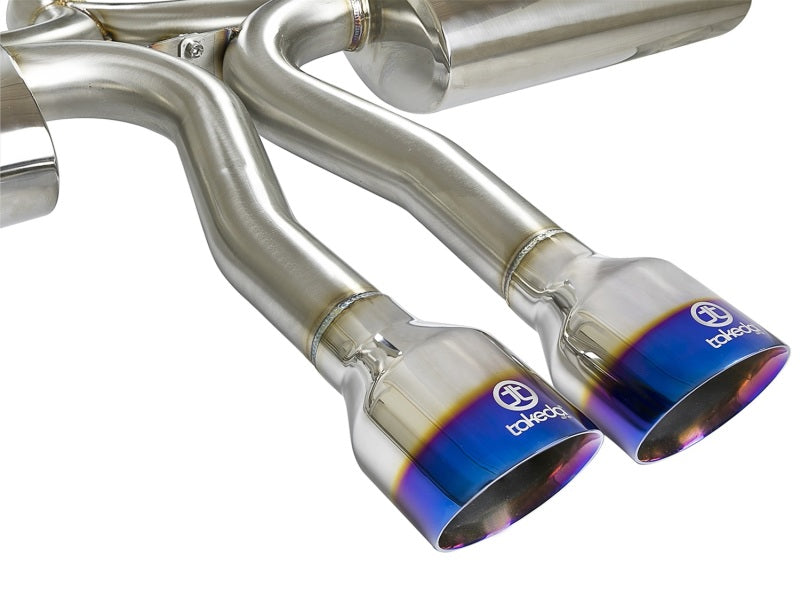 aFe Takeda 3in 304 SS Cat-Back Exhaust System w/ Blue Tips 2017+ Honda Civic Si 4Dr I4 1.5L (t) - DTX Performance