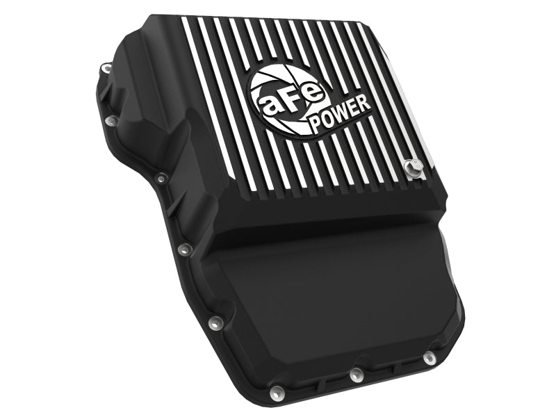 aFe Transmission Pan (Black w/ Machined Fins) 13-19 Dodge Diesel Trucks L6-6.7L (td) - DTX Performance