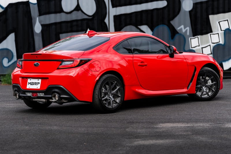 MBRP 13-16 Subaru BRZ 2.0L/ 2.4L 3in Dual Split Rear Cat Back w/Burnt End Tips- T304 - DTX Performance