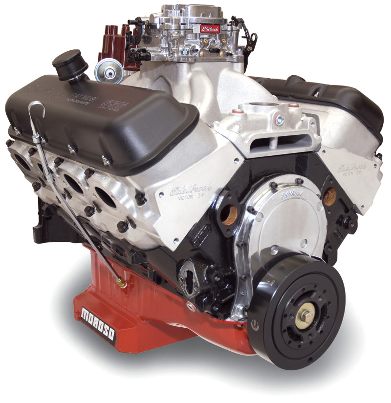 Edelbrock Crate Engine Edelbrock/Pat Musi 555 RPM XT BBC 675 HP Stock Exhaust Port Location - DTX Performance